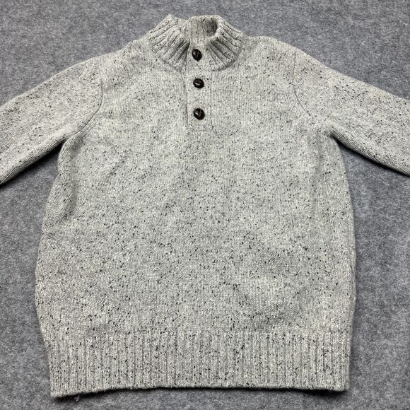 UNTUCKit Sweater Mens Large Grey 3 Button Lambswool Blend Cabincore Gorp Comfort - Picture 3 of 11